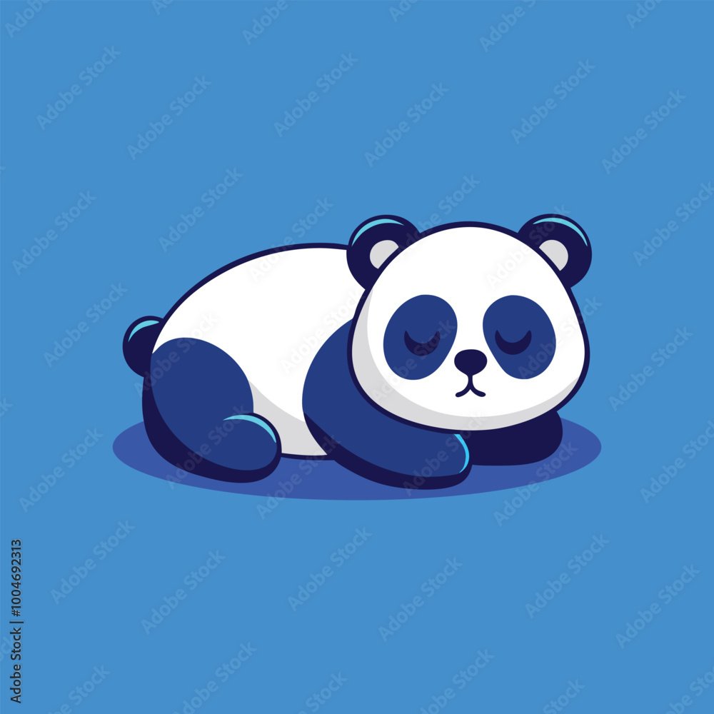 Naklejka premium Cute Panda Sleeping Cartoon Vector Icon Illustration