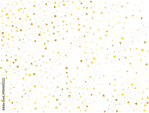 Holiday Golden Triangular Confetti Background. Vector illustration