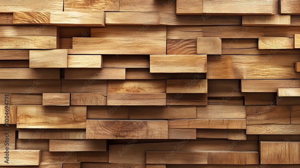 Stacked wooden wall panels with a linear textured surface in a clean minimalist contemporary architectural style creating a versatile and decorative material for interior or exterior design Stacked wooden wall panels with a linear textured surface in a clean minimalist contemporary architectural style creating a versatile and decorative material for interior or exterior design