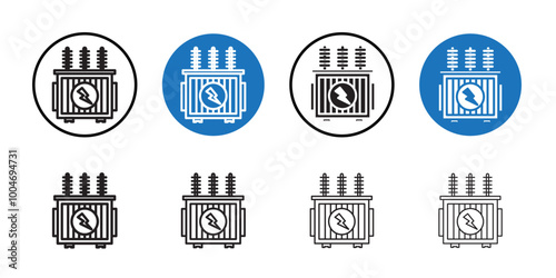 Transformer icon Thin line art collection