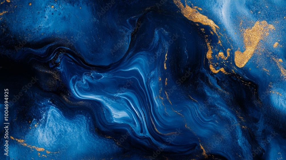 Abstract blue and gold swirling patterns create a vibrant, artistic composition. Abstract blue and gold swirling patterns create a vibrant, artistic composition.