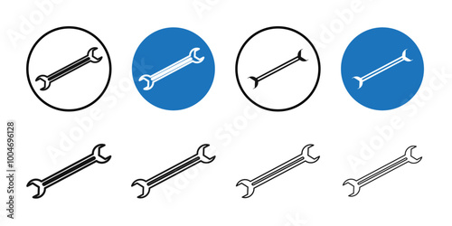 Wrench icon Thin line art collection