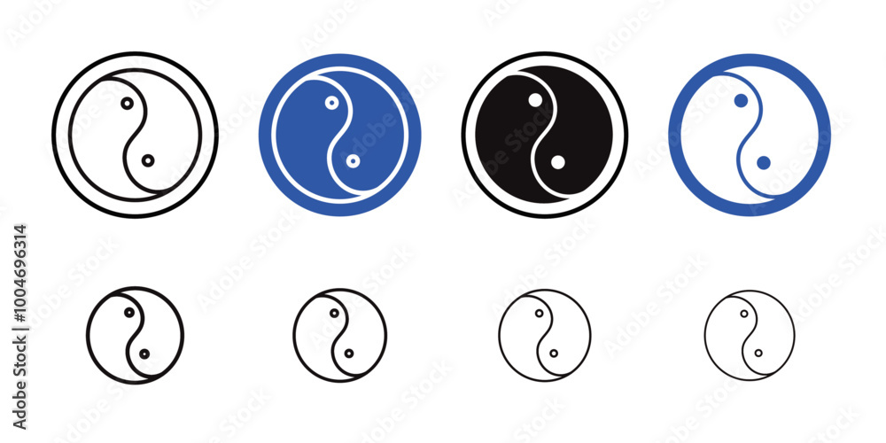 Yin yang icon Thin line art collection Yin yang icon Thin line art collection