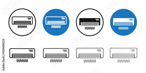 Air conditioner icon Thin line art collection