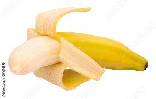 banan na przezroczystym tle, png, banan ze skórką