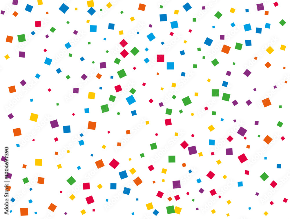 Fototapeta premium Rainbow Squares Confetti. Vector illustration.
