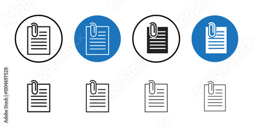 Attach document icon Thin line art collection