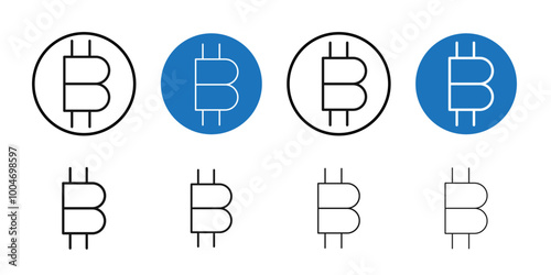 Bitcoin Icon Thin line art collection