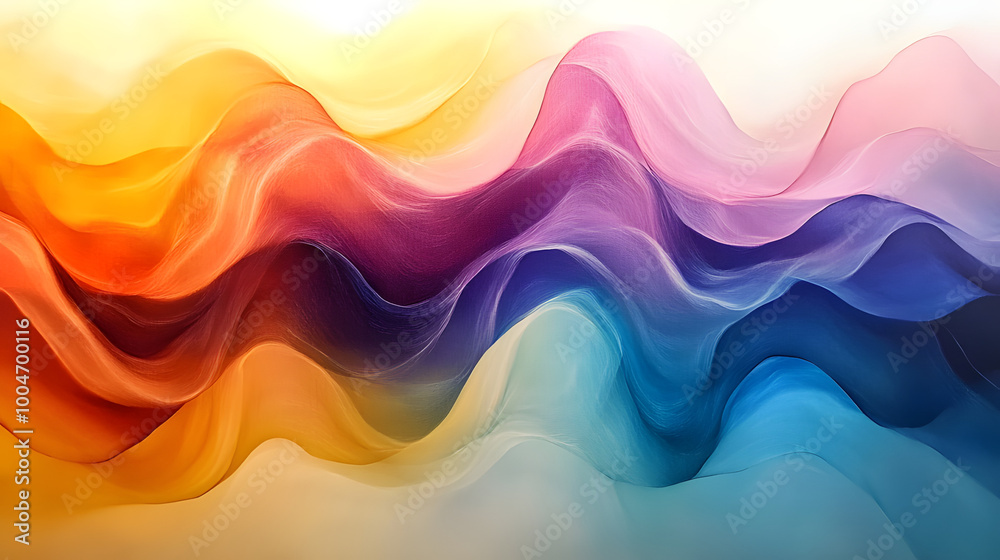 Abstract waves of flowing color gradients, creating a soft and ethereal feeling of movement and flow Abstract waves of flowing color gradients, creating a soft and ethereal feeling of movement and flow