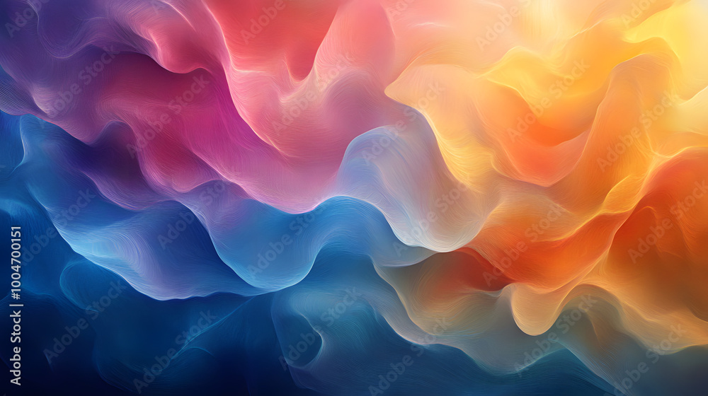 Obraz premium Abstract waves of flowing color gradients, creating a soft and ethereal feeling of movement and flow