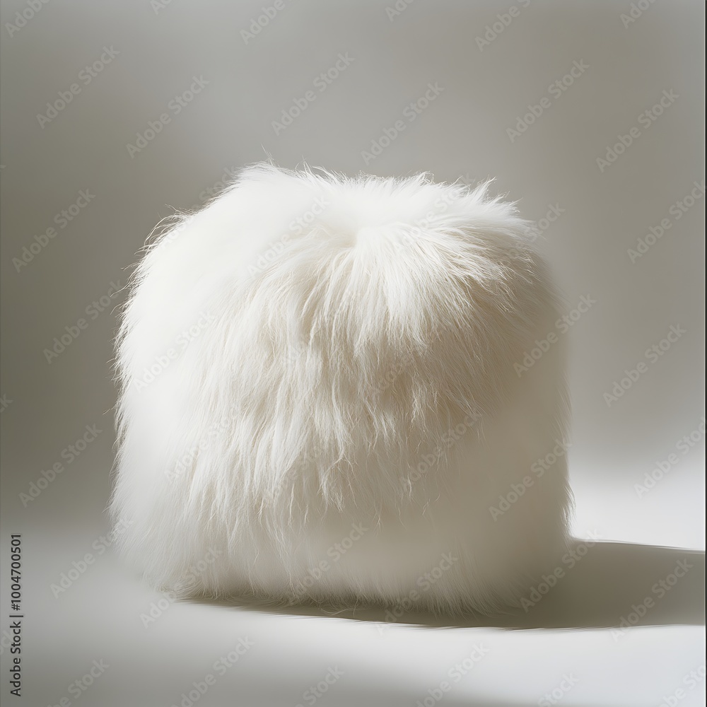 Soft and fluffy white fur pillow Soft and fluffy white fur pillow