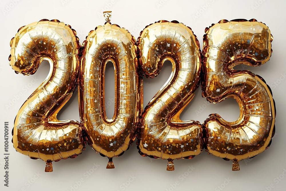 A gold balloon with the numbers 20 and 25 on it A gold balloon with the numbers 20 and 25 on it
