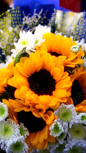 sunflower bouquet close-up
