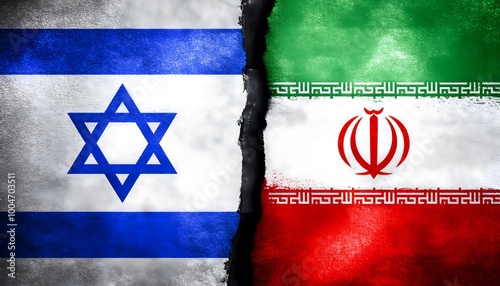 Flags of Israel and Iran