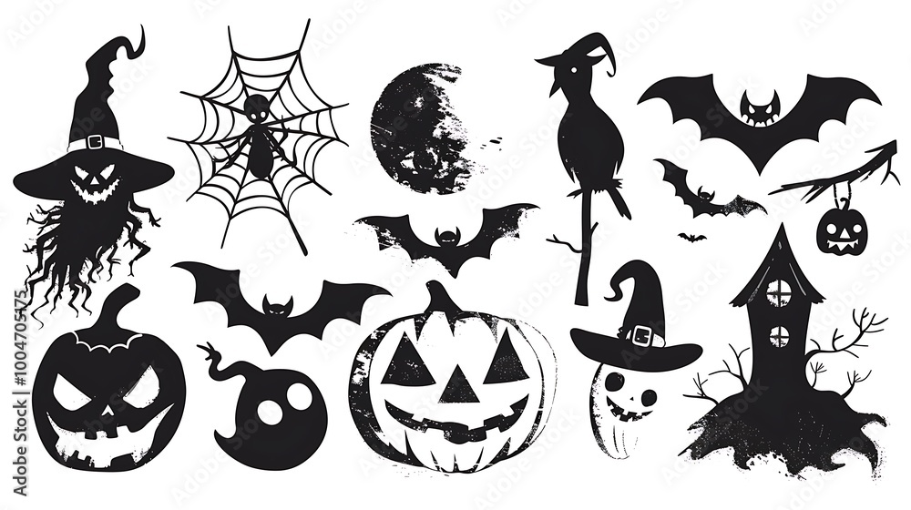 Obraz premium halloween icon, illustraton set