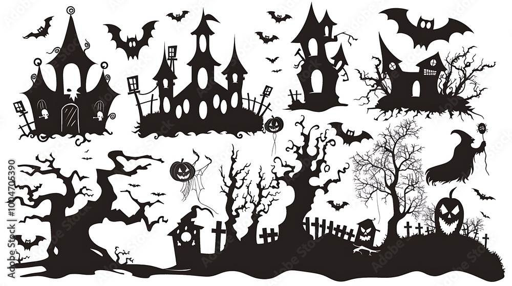 halloween icon, illustraton set halloween icon, illustraton set