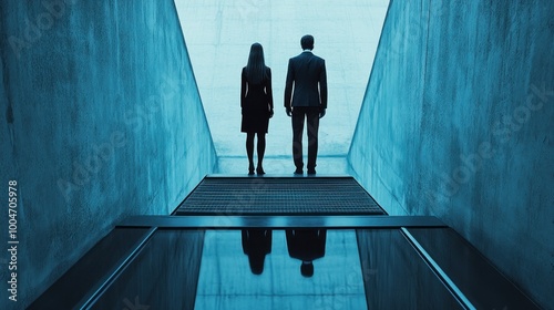 Career ladder where men advance faster than women, highlighting the issue of the glass ceiling and gender inequality