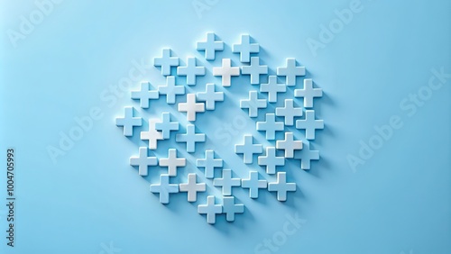 A screengrab of a social media conversation bubble filled with messages and hashtags on a light blue background with a subtle gradient effect. photo