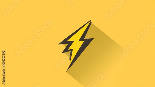 Yellow lightning bolt icon with a long shadow.
