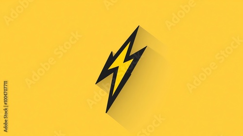 Yellow lightning bolt icon with a long shadow.