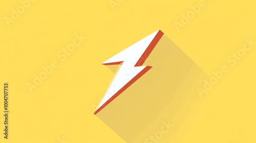 A white lightning bolt icon with red outline on a yellow background.