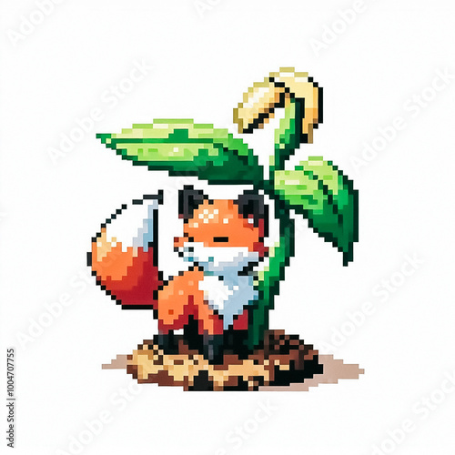 8bit pixel art style illustration of an animal