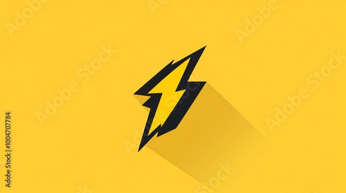 Yellow background with a black lightning bolt graphic.