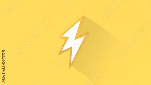 A white lightning bolt icon with a yellow outline on a yellow background.