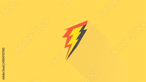A simple lightning bolt icon on a yellow background.
