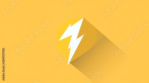 A simple, white lightning bolt icon sits in a yellow circle with a long drop shadow.