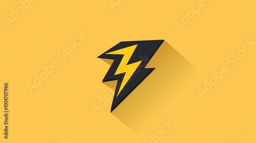 A yellow lightning bolt icon with a long shadow.