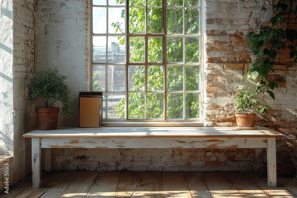 a sundrenched white wood table by a large spring window inviting natural light to flood the space creating an open canvas for creativity and inspiration a sundrenched white wood table by a large spring window inviting natural light to flood the space creating an open canvas for creativity and inspiration