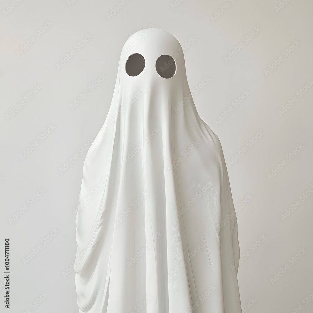 Ghostly figure in white cloth Ghostly figure in white cloth
