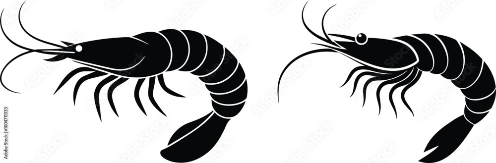 Shrimp vector silhouette Shrimp vector silhouette