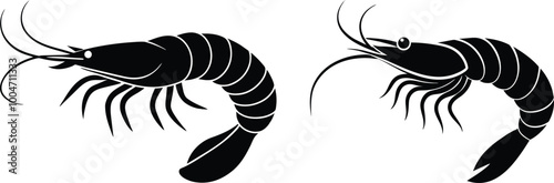 Shrimp  vector silhouette