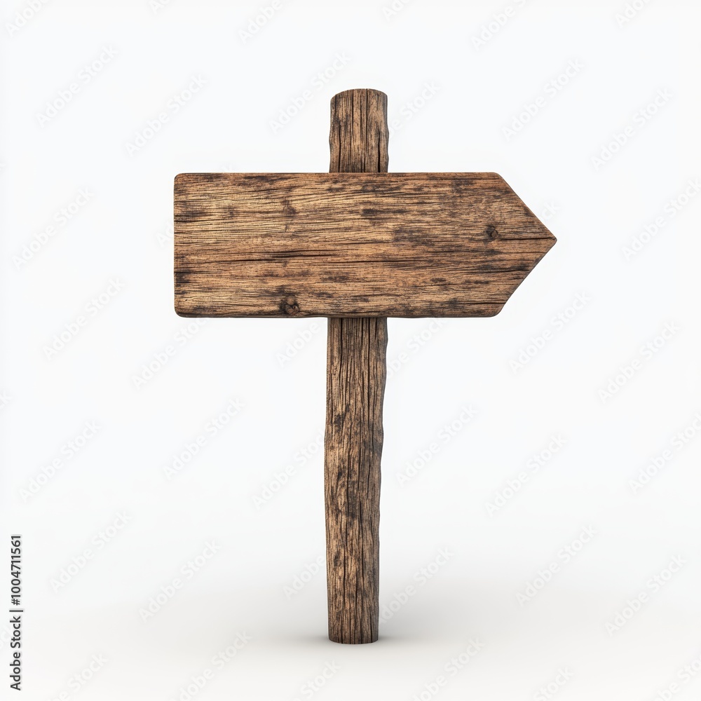 A minimalistic 3D wooden signpost with an arrow pointing left, featuring a rustic texture and natural wood grain, isolated against a white background, capturing the essence of old-fashioned signage A minimalistic 3D wooden signpost with an arrow pointing left, featuring a rustic texture and natural wood grain, isolated against a white background, capturing the essence of old-fashioned signage