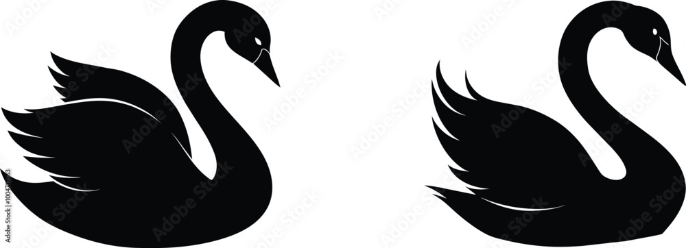Fototapeta premium swan vector silhouette