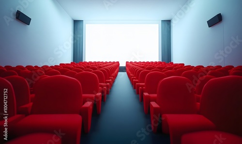 empty movie theater with red seats