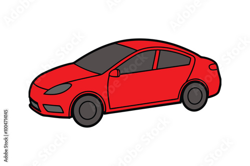 red car isolated on white vector illustration photo