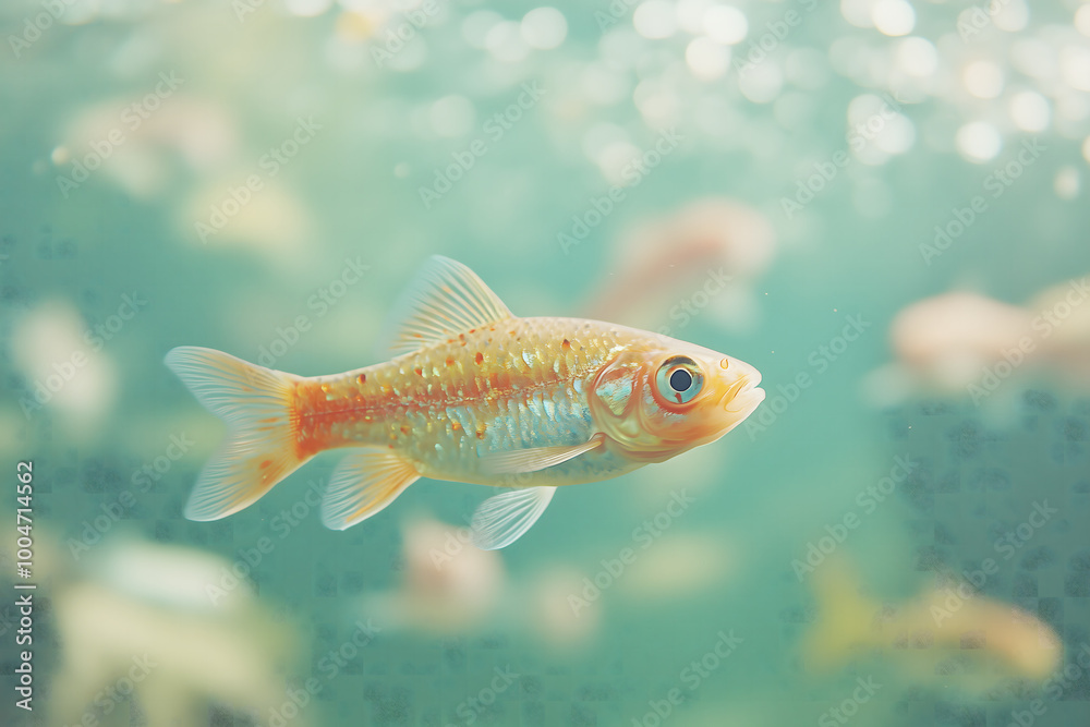 Goldfish Swimming in Clear Water Close Up View Aqua Background Pet Fish Aquarium Aqu Goldfish Swimming in Clear Water Close Up View Aqua Background Pet Fish Aquarium Aqu
