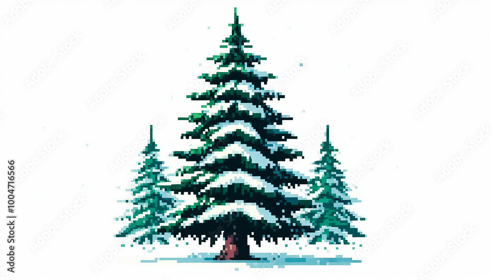 Illustration against light background with space for text, pixel art style Illustration against light background with space for text, pixel art style