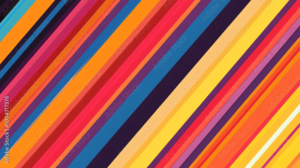 A dynamic pattern of diagonal stripes in bold colors. A dynamic pattern of diagonal stripes in bold colors.