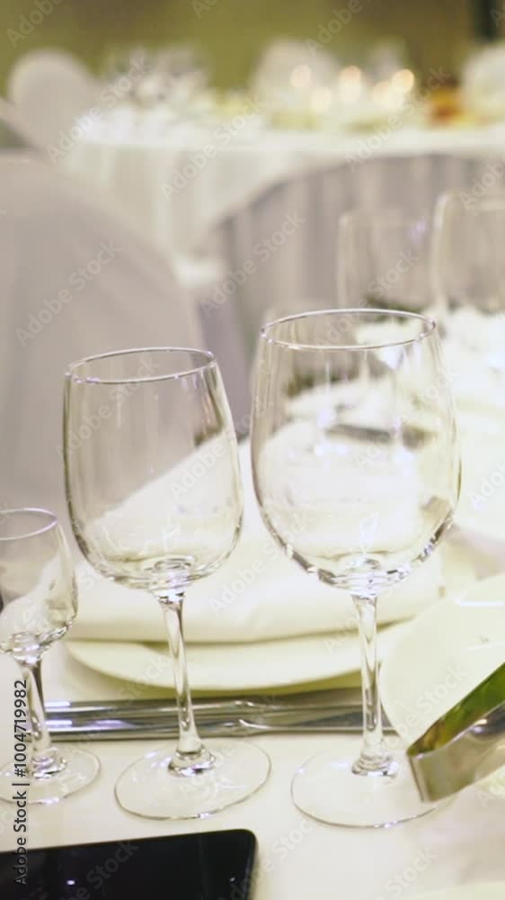 Catering service on banquet table with canape snacks in restaurant or hotel. Decorated food set on birthday, wedding celebration or business conference event venue. Catering service on banquet table with canape snacks in restaurant or hotel. Decorated food set on birthday, wedding celebration or business conference event venue.