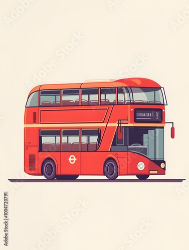 Iconic red double-decker bus in london