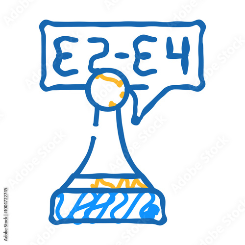chess kids club doodle icon sketch vector. chess kids club sign. isolated symbol illustration