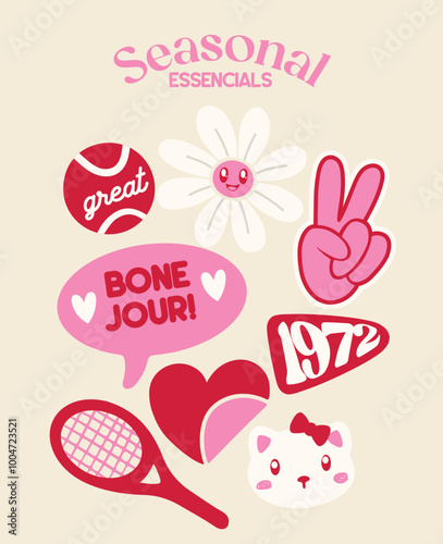 Seasonal Essencial Cute Stickers for girls