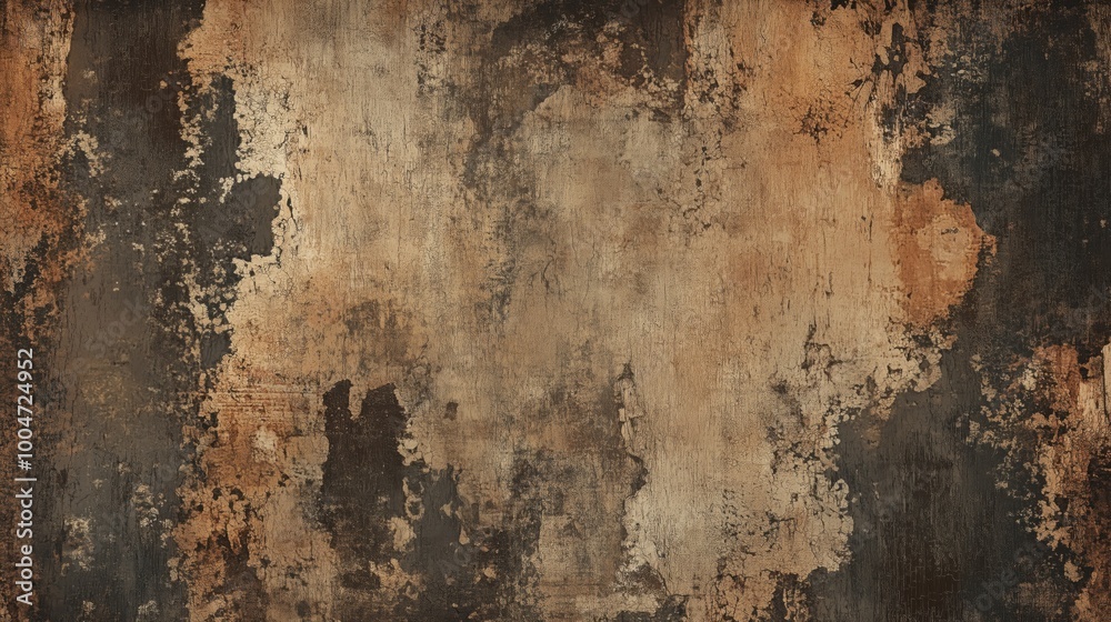 Wall with a lot of cracks and holes. The wall is brown and has a rough texture Wall with a lot of cracks and holes. The wall is brown and has a rough texture