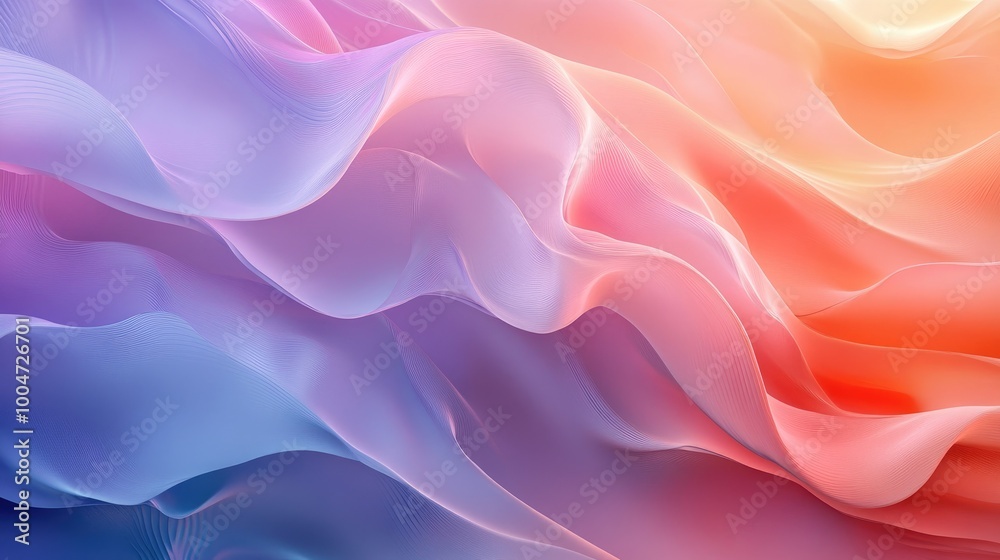 Vibrant Abstract Flowing Fabric Waves in Soft Pastel Colors Vibrant Abstract Flowing Fabric Waves in Soft Pastel Colors