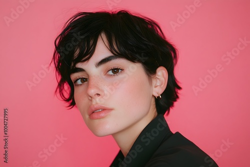 portrait of a young woman with dark hair