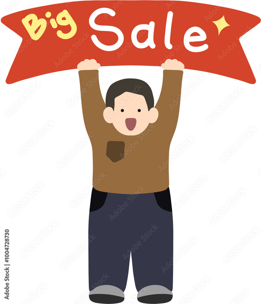 세일 플랜카드 든 어린이